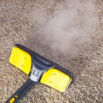 Cleaning a carpet with the best carpet steam cleaner
