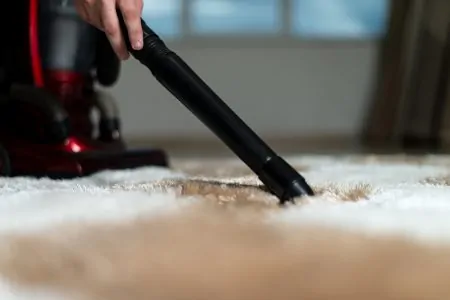 Man Cleaning Carpet With A The Best Portable Carpet Cleaner