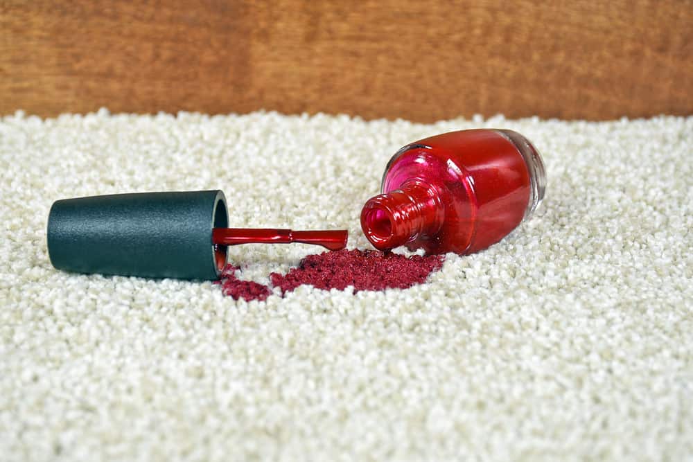 Spilled nail polish on carpet