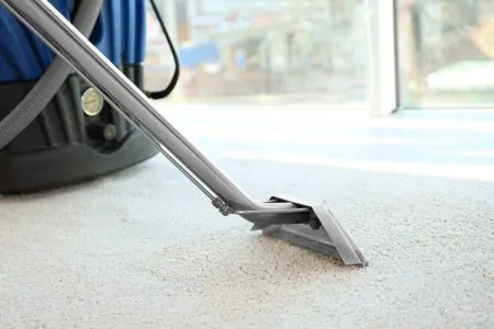 Steam cleaner removing dirt from carpet