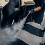Steam cleaning car seats