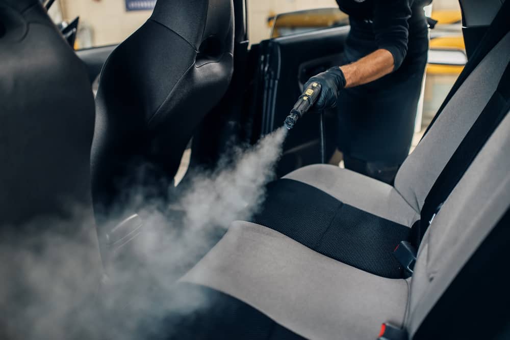 Steam cleaning car seats
