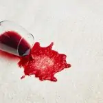 Spilled red wine on carpet