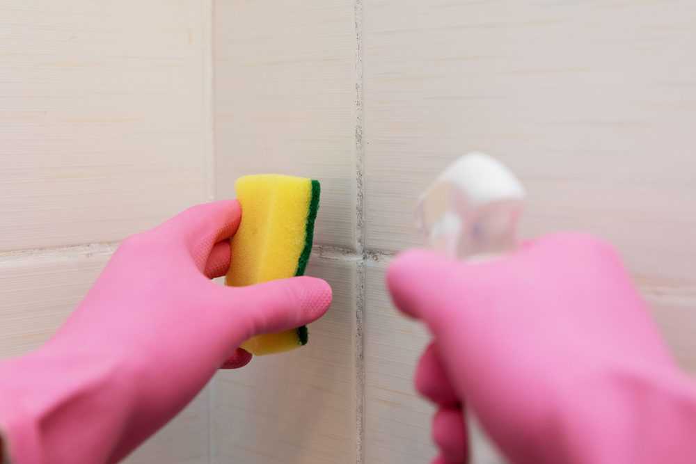 Cleaning mold from shower wall