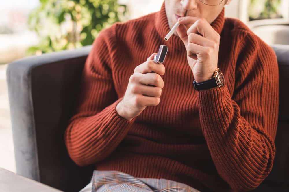 Man smoking a cigarette