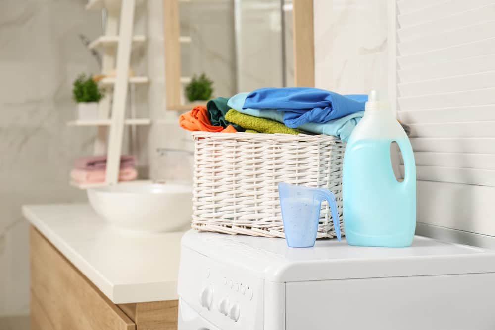 Doing laundry with green laundry detergents