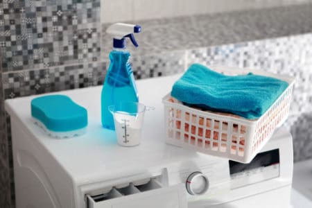 Doing laundry using laundry detergent for hard water