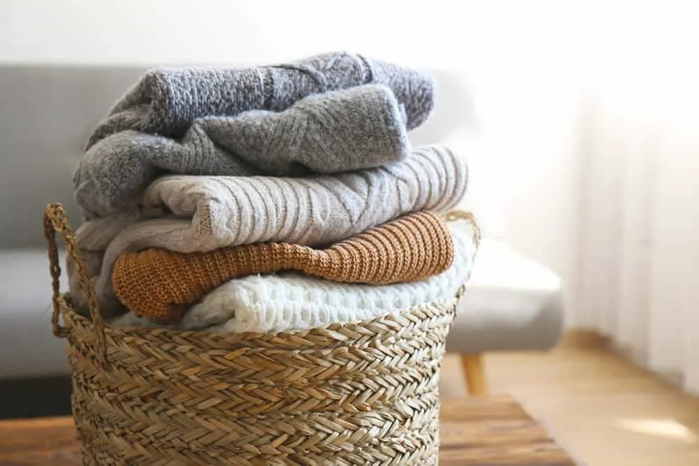 Freshly washed cashmere sweaters