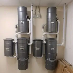 Wall mounted garage vacuums