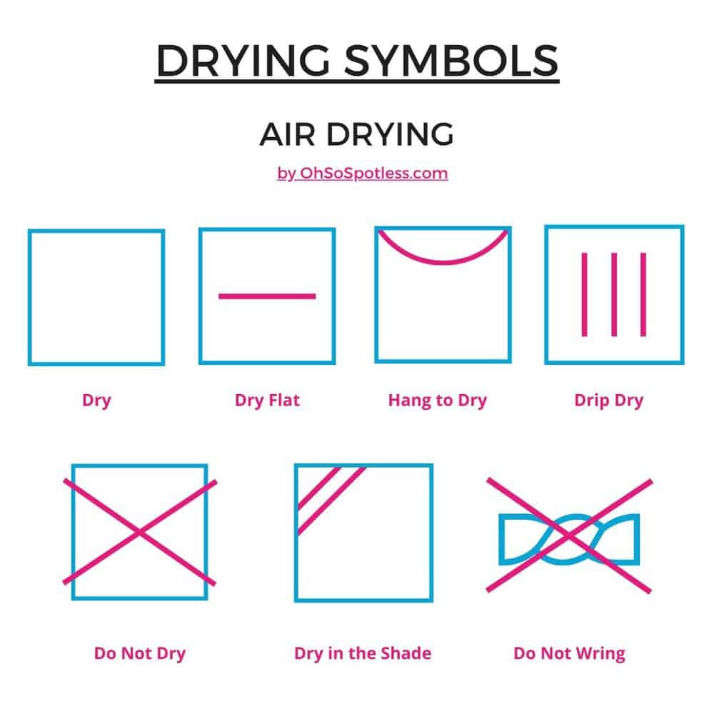 Drying symbols for air drying