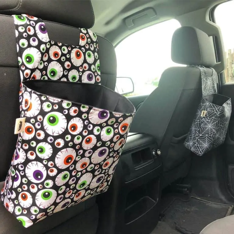 A car trash can