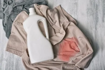 Bleaching stain on colored clothes