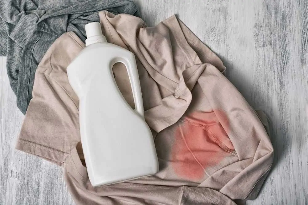 Bleaching stain on colored clothes