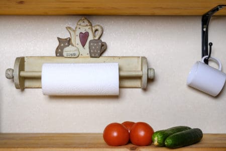 Kitchen countertop paper towel holder