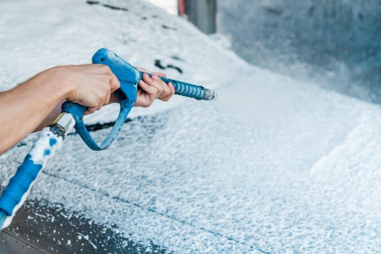 Pressure washing with spray gun
