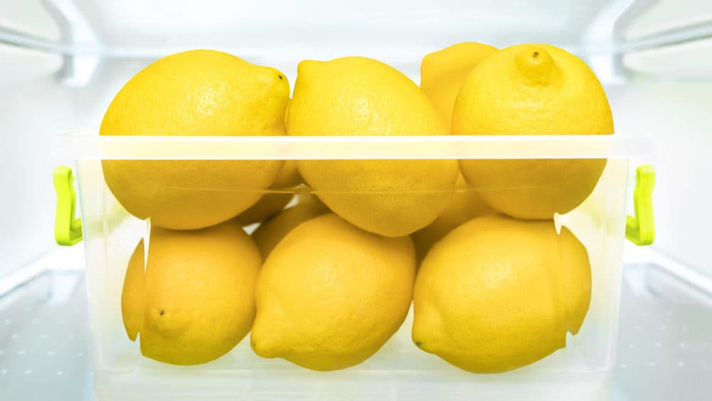 Sliced lemon to remove fridge odor