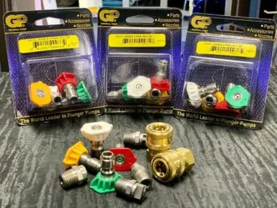 Assortment of pressure washer attachments