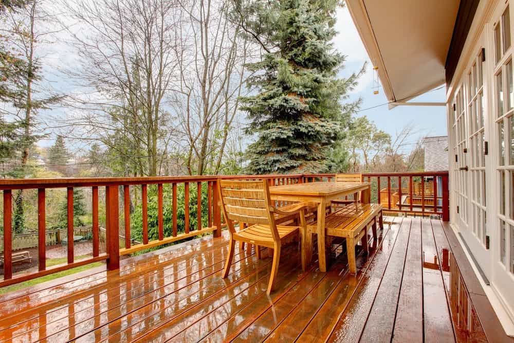 Clean and sparkling wooden deck