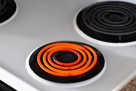 White electric stove with coil
