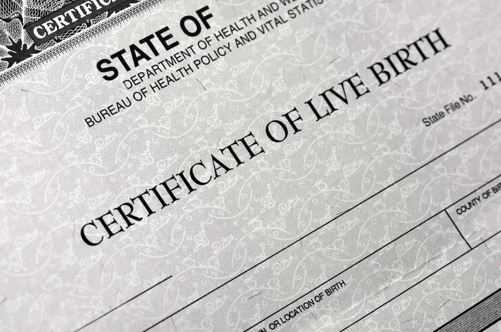 Certificate of live birth