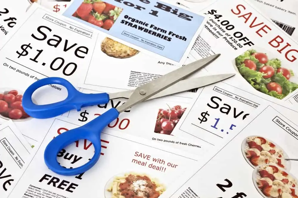 Coupons and scissors