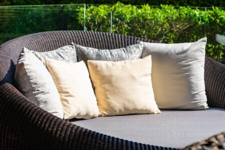 Cushions on sofa chair decoration outdoor patio