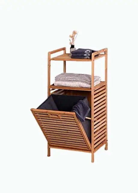 Product Image of the Bamboo Laundry Hamper Tilt-Out With Shelf
