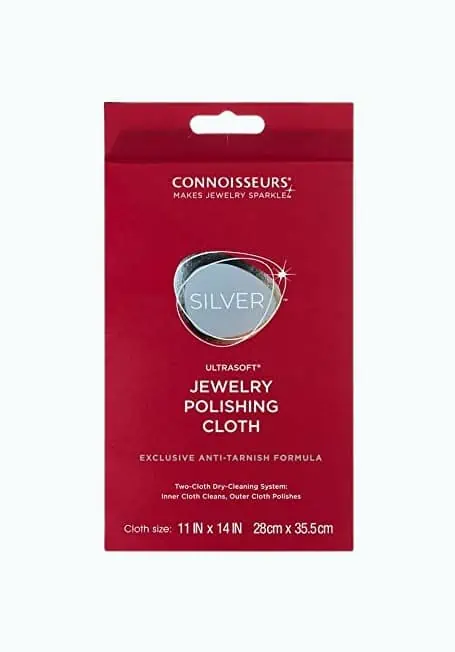 Product Image of the CONNOISSEURS Ultrasoft Silver Jewelry Polishing Cloth, Extra Large Size 11 x 14 Inches