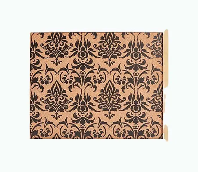 Product Image of the Craig Frames Decorative Cork Bulletin Board, 18.5x23 Inch, Gold Frame with Fleur de Lis Pattern