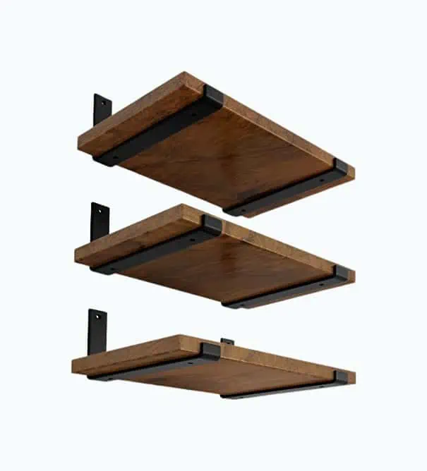Product Image of the LEOPO 12 inch Shelf Bracket for DIY Floating Shelf, 1/5 inch Thick Heavy Duty Bracket, 6 Pack, 11.25” x 6” x 1.5”