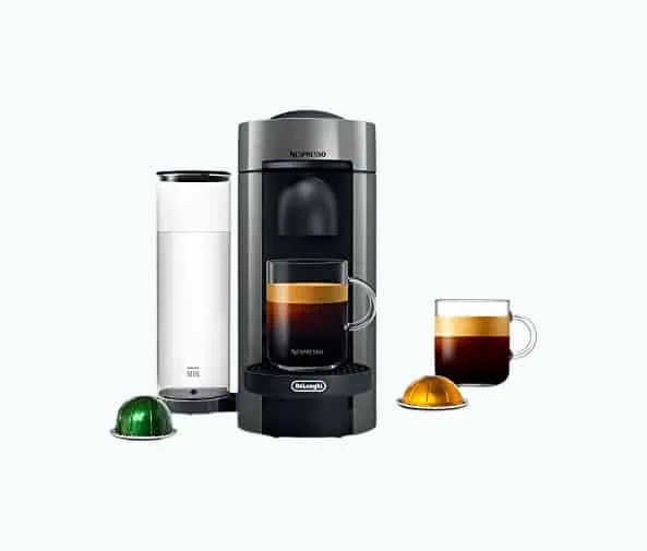 Product Image of the Nespresso VertuoPlus Coffee and Espresso Machine by De'Longhi, 5 Fluid Ounces, Grey