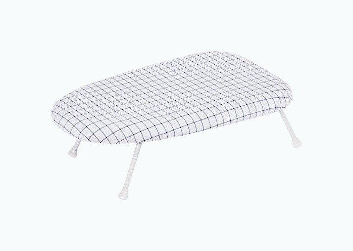 Product Image of the STORAGE MANIAC Tabletop Ironing Board with Folding Legs, Extra Wide Countertop Ironing Board with Cotton Cover, Portable Mini Ironing Board for Sewing, Craft Room, Household, Dorm, White