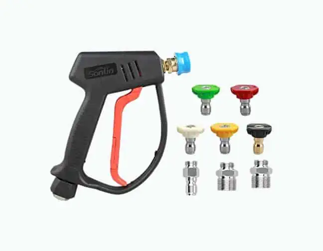 Product Image of the Sooprinse High Pressure Washer Gun Power Spray Gun 4000psi with 19 inch Extension Replacement Wand Lance,5 Quick Connect Nozzles for Honda Excell Troybilt, Generac, Simpson, Briggs Stratton