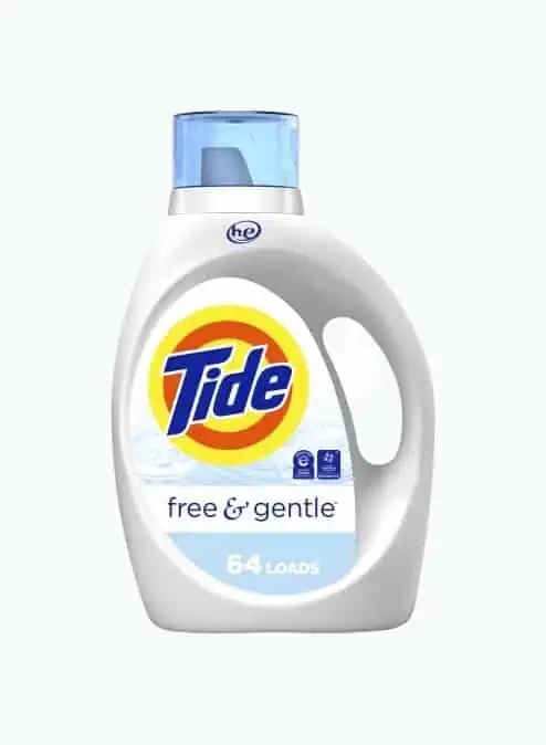 Product Image of the Tide Free & Gentle Laundry Detergent Liquid Soap, 64 Loads, 92 Fl Oz, He Compatible