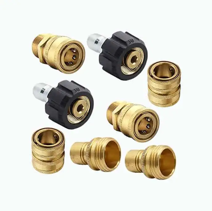 Product Image of the Twinkle Star Pressure Washer Adapter Set, Quick Disconnect Kit, M22 Swivel to 3/8'' Quick Connect, 3/4' to Quick Release