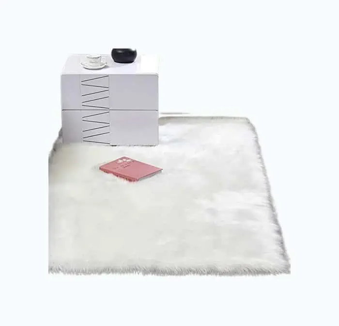 Product Image of the White Photo Prop Luxury Faux Fur Area Rug Shaggy Sheepskin Fluffy Throw Carpet Art Rugs Bedroom Living Room Decor 40x71in